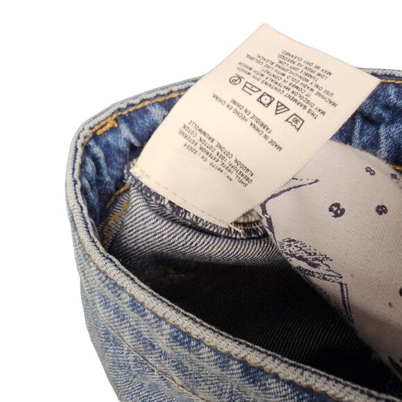 Anthropologie Pilcro  and The Letterpress Hyphen Fringe Bottom Boho Crop Jeans - Picture 2 of 10